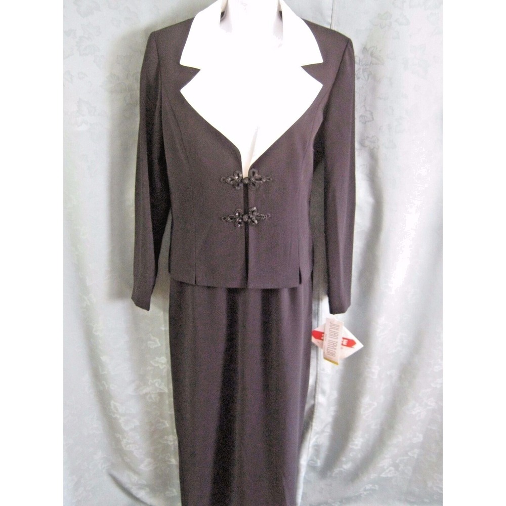 Julian Taylor Dress & Jacket Set Size 6 Evening Occasion Outfit B&W Washable NWT